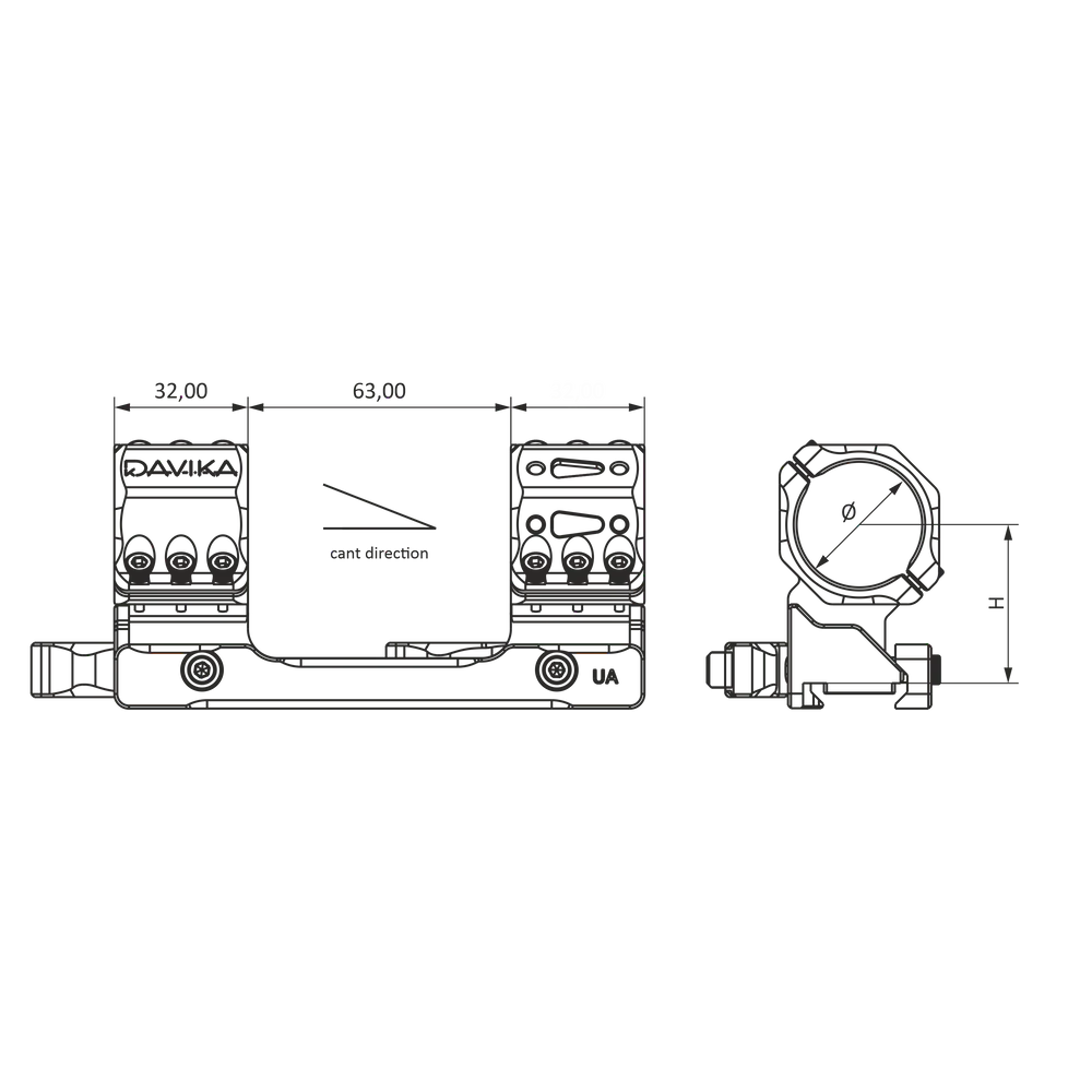 34 mm montaža za daljnogled | Picatinny QD Ergo baza