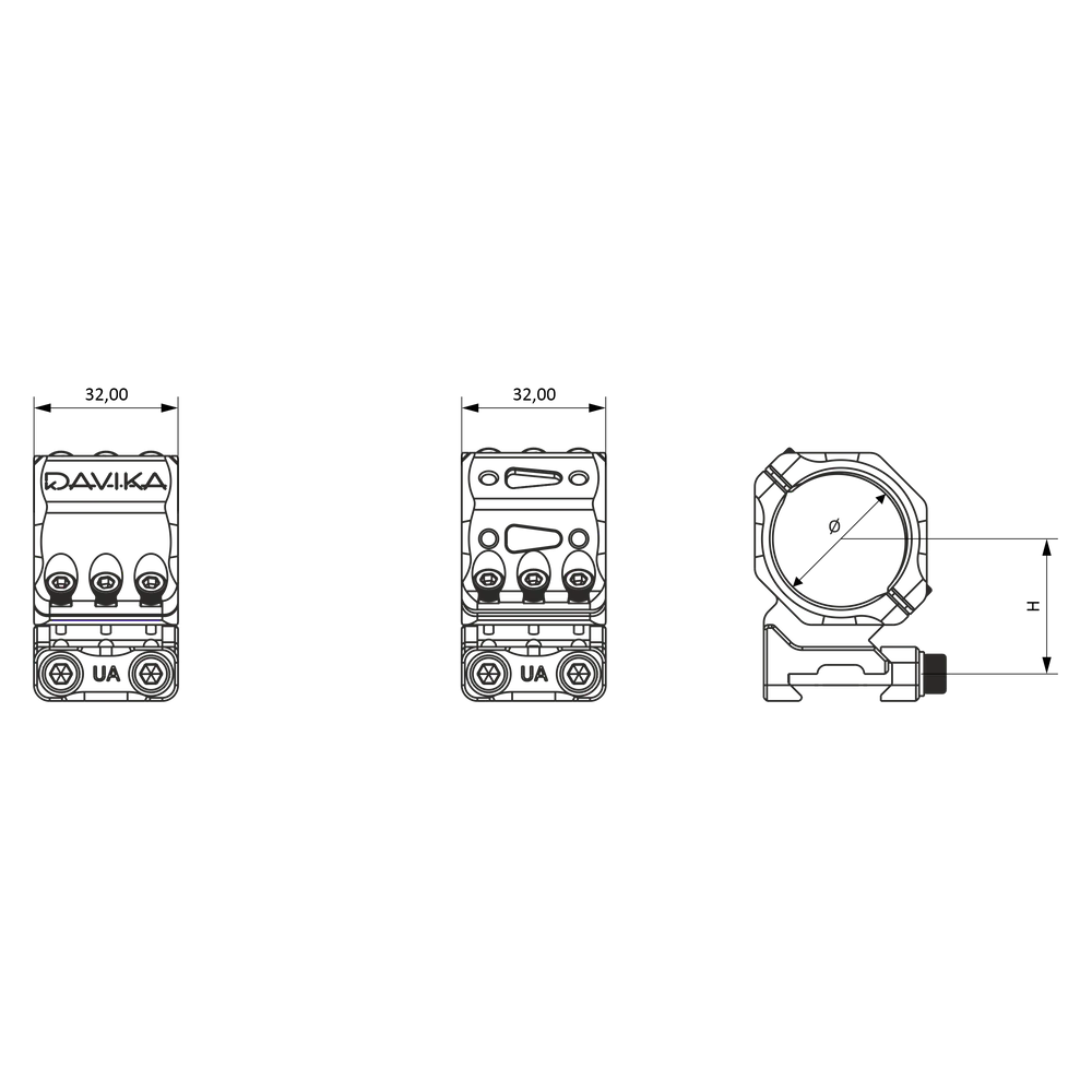 34 mm obročki za daljnogled | Picatinny letev