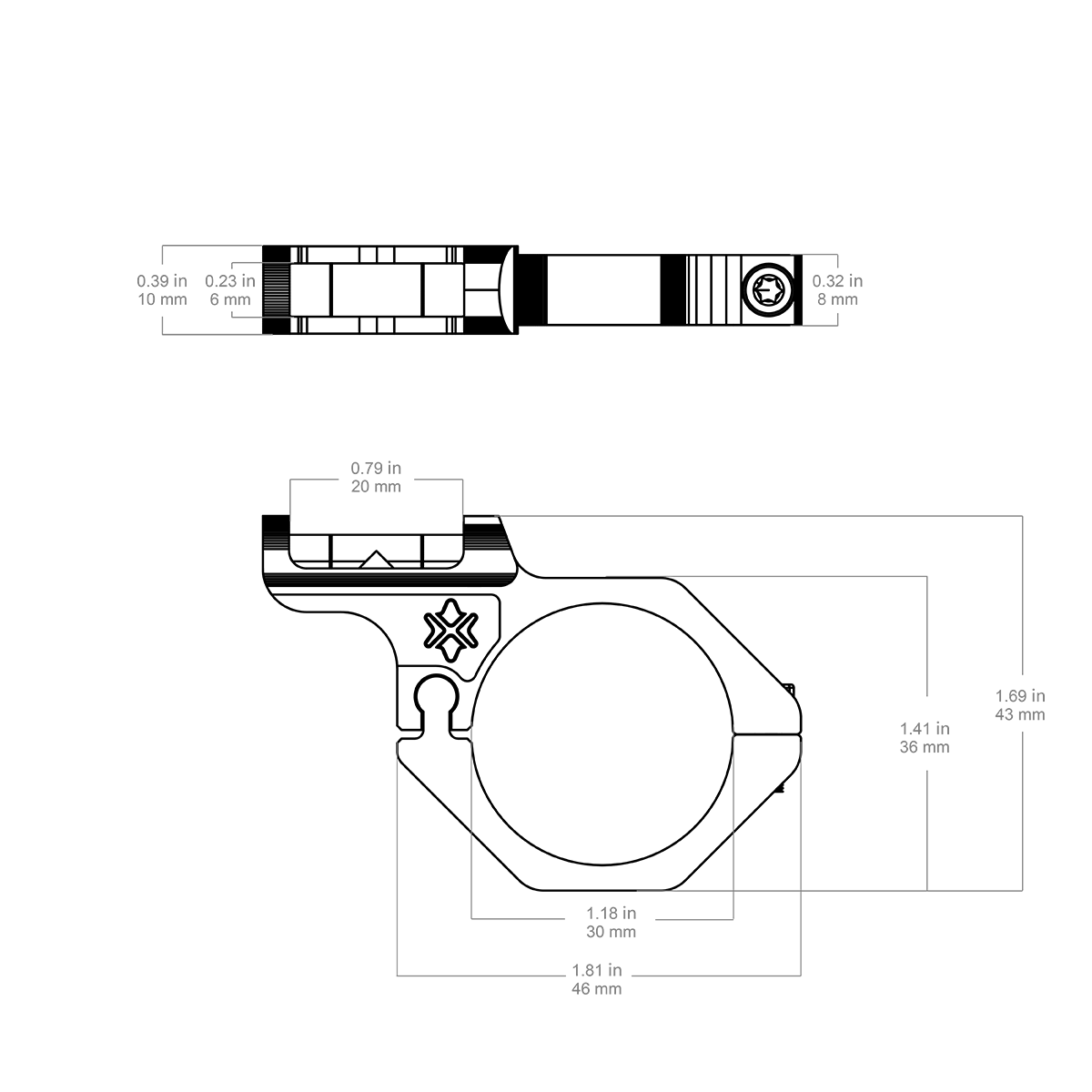 30 mm izravnalna vodna tehtnica za puškohitro