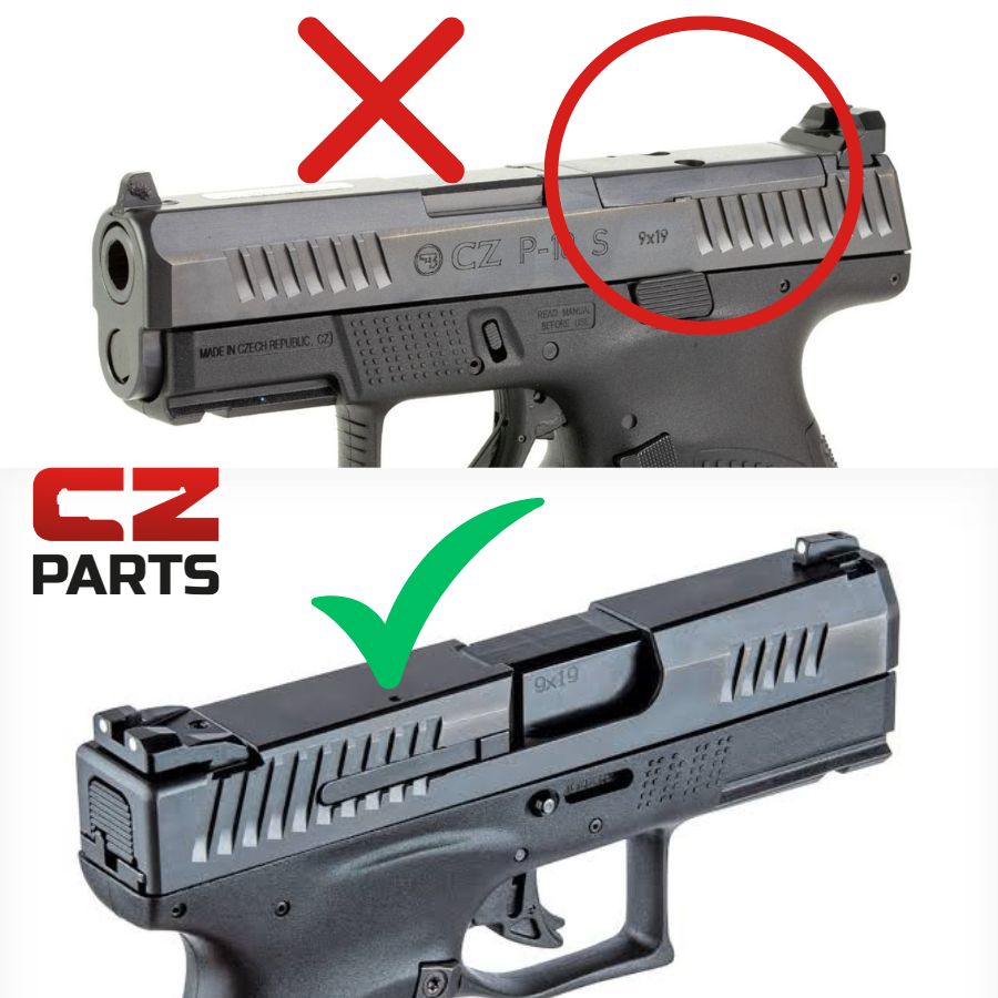 CZ P-10 montaža za rdečo piko | Shield RMSc footprint