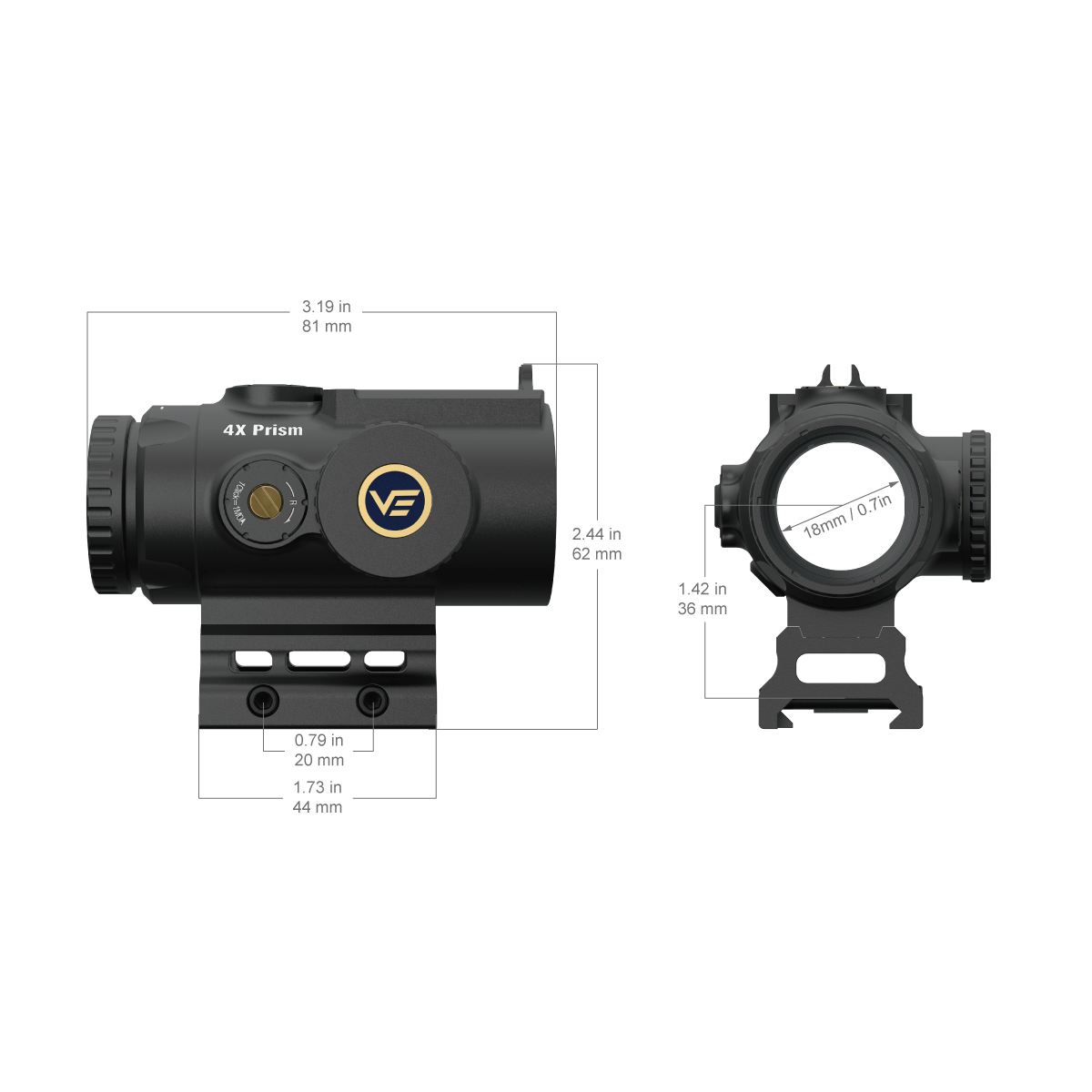 Vector Optics Paragon 4x24 ultra kompaktni prizmski daljnogled Vector Optics