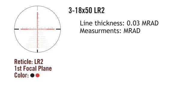 Sightmark Presidio 3-18x50 LR2 FFP strelni daljnogled