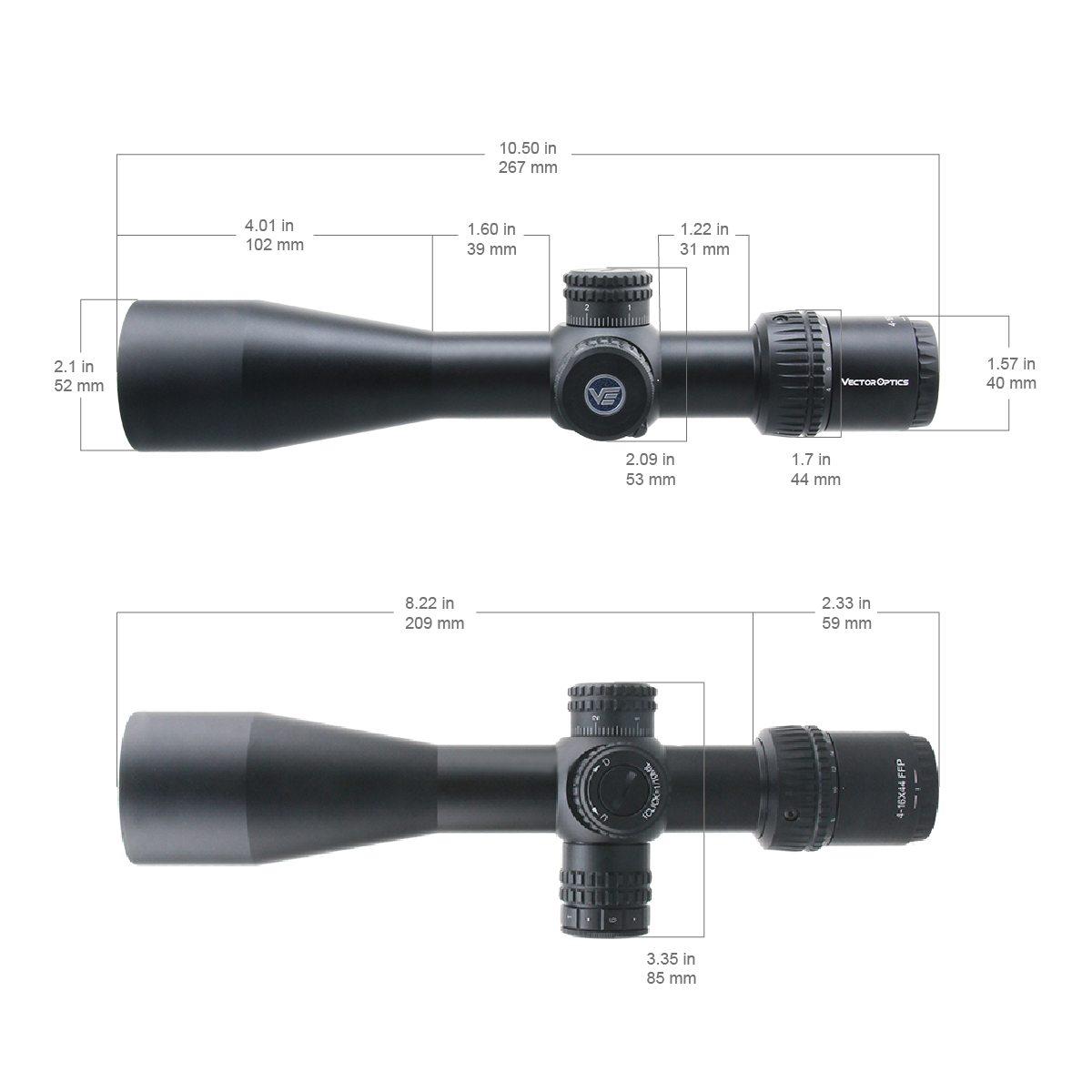 Vector Optics Veyron 4-16x44 IR prva žariščna ravnina osvetljena puškina optika Vector Optics