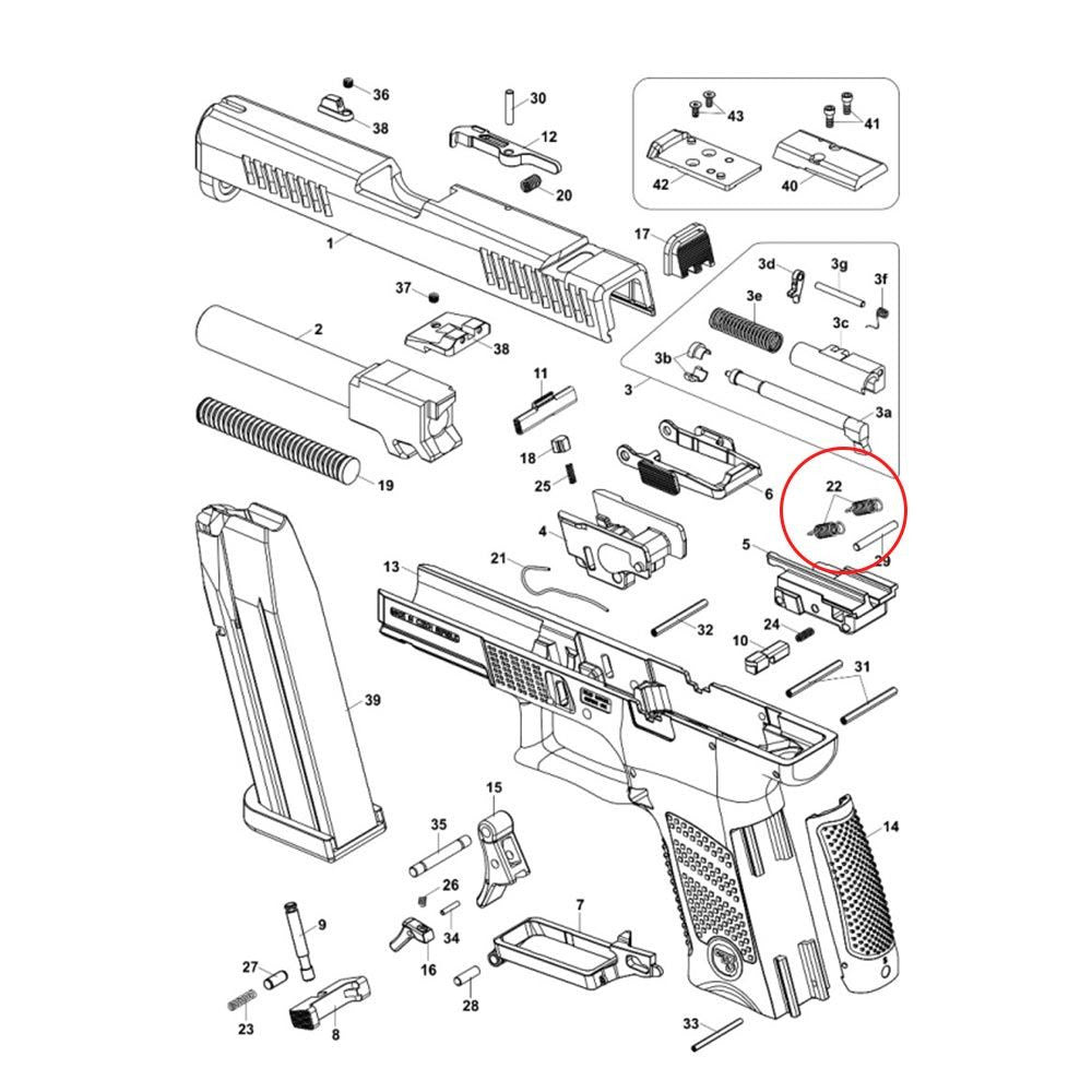 CZ P-10 tekmovalna vzmet sprožilne ročice | 2 kos