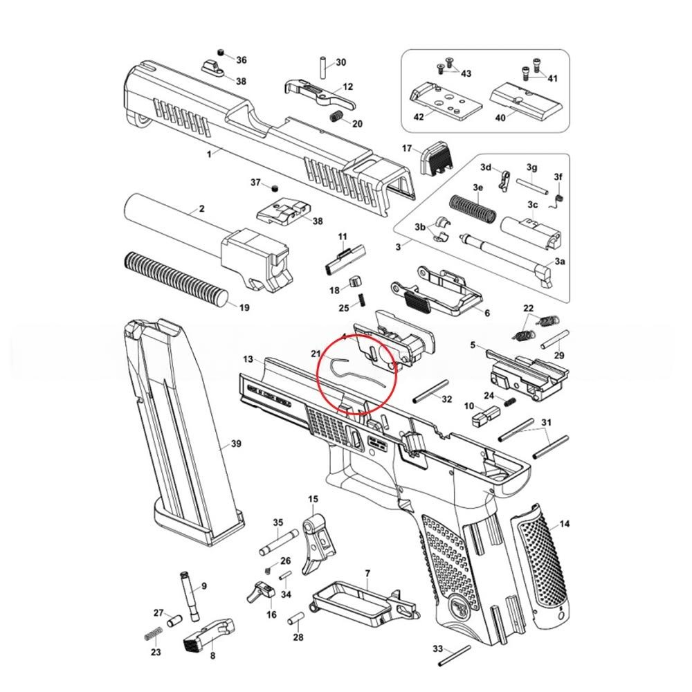 CZ P-10 vzmet zadrževalnika zaklepa