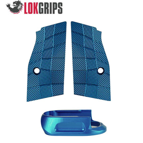 CZ Shadow 2 Compact & Carry kratke alu obloge ročaja & alu lijak nabojnika | Gridlok_modra