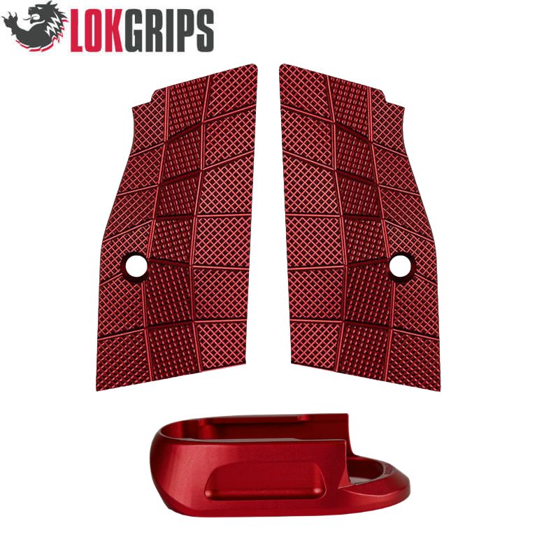 CZ Shadow 2 Compact & Carry kratke alu obloge ročaja & alu lijak nabojnika | Gridlok_rdeča