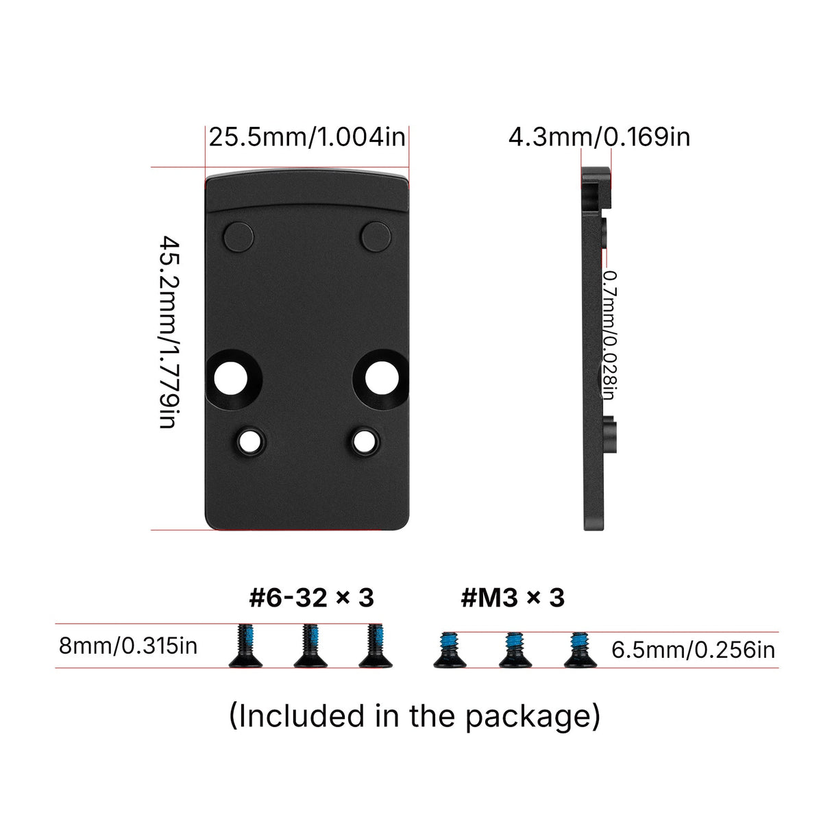 Footprint adapter | iz Trijicon RMR na Shield RMSc & K-series footprint