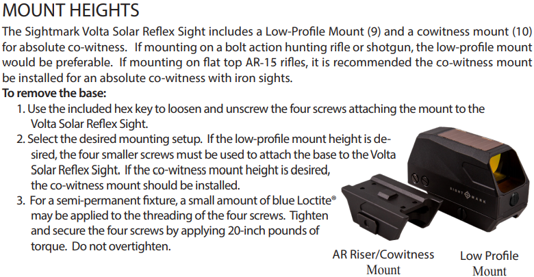 Sightmark Volta Solar rdeča pika merki