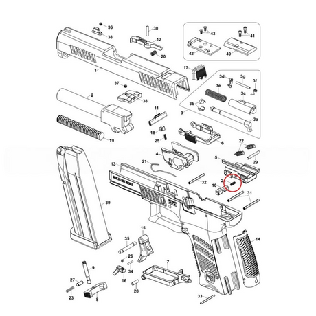 CZ P-10 vzmet odklopnika sprožilne letve