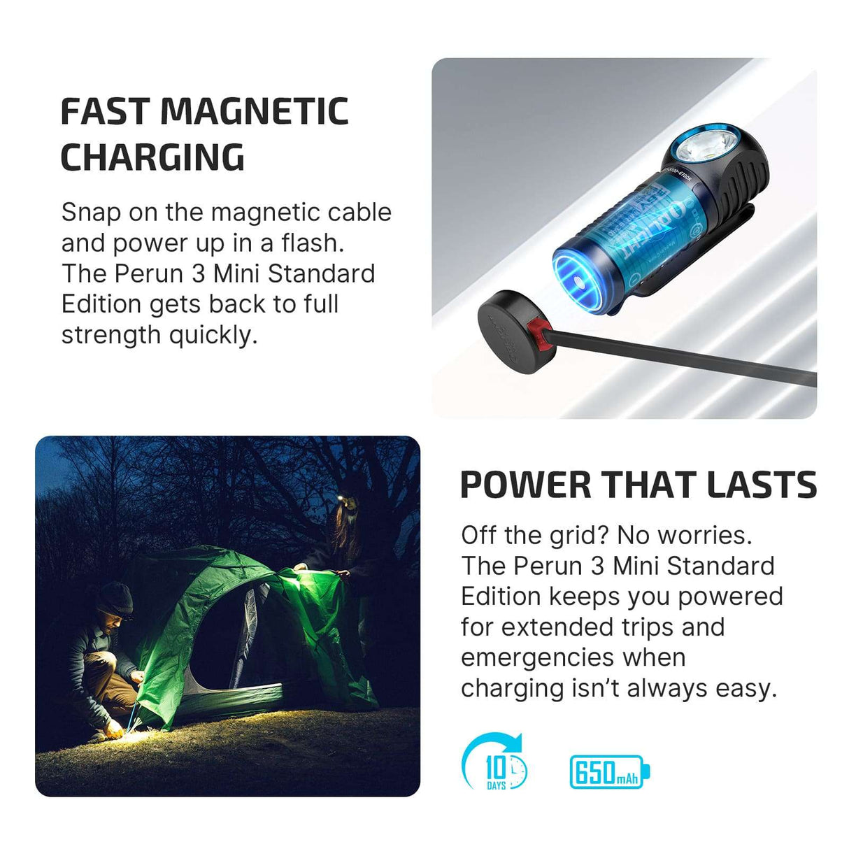 Olight Perun 3 Mini | polnilna naglavna svetilka | 1.250 lm