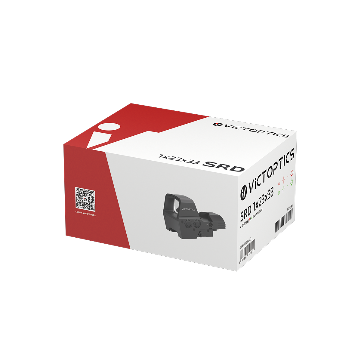 VictOptics SRD 1x23x33 Four-Reticle rdeča pika merek